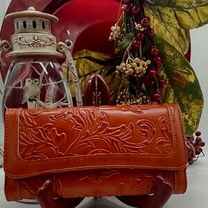 Women's Leather RFID Blocking Trifold Wallet with Embossed Design